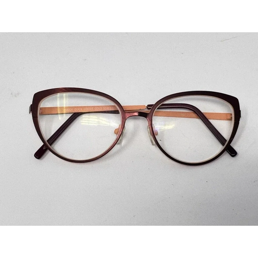 NW 77th Duck GOOZE Eyeglass Frames Only 51-17-140 Burgundy Orange